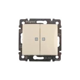 Выключатель скр/уст 2-кл. с подсветкой IP20 10А слоновая кость "Valena" (Legrand) 774328