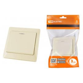 Выключатель 1 кл. с подсветкой 10А сл. кость "Ильмень" TDM