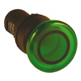 Кнопка "Грибок" зеленая d22мм LED 220В 1з+1р SW2C MD (EKF)