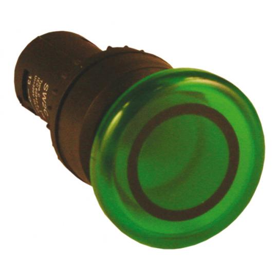Кнопка "Грибок" зеленая d22мм LED 220В 1з+1р SW2C MD (EKF) Кнопка "Грибок" зеленая d22мм LED 220В 1з+1р SW2C MD (EKF)
