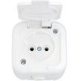 Розетка откр/уст 1-мест. без заземления IP44 16А белая с крышкой РА-16-236 (Беларусь)