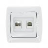 Розетка компьютер+телефон скр/уст RJ-45/RJ-11  белая "Мадрид" (EKF)
