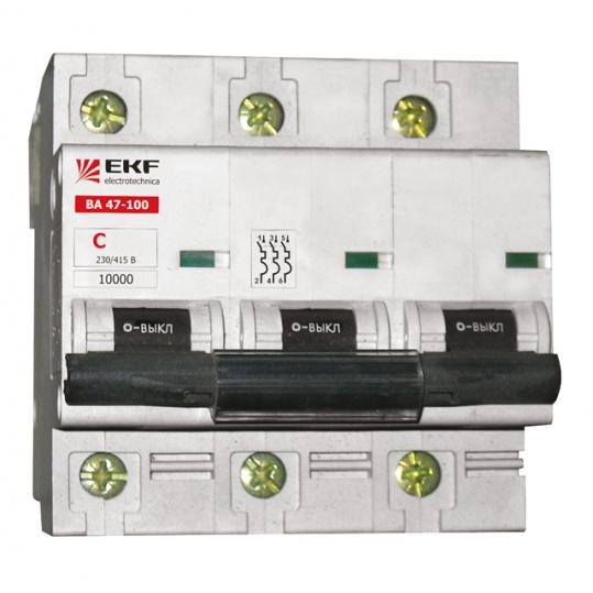   16А 3P ВА47-100 C16 10кА (EKF) 