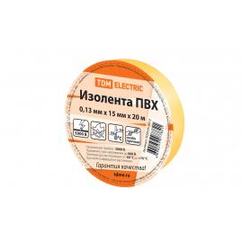 Изолента ПВХ 0,13*15мм Желтая 20м TDM