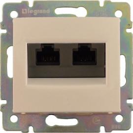 Розетка компьютерная скр/уст двойная RJ-45 UTP CAT5E слоновая кость "Valena" (Legrand) 774131