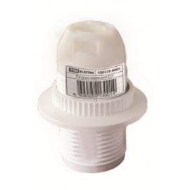 Патрон Е14 с кольцом, термостойкий пластик, белый, TDM