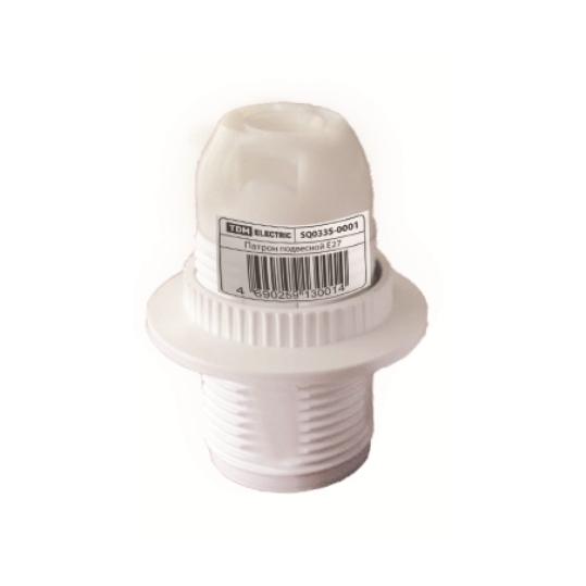 Патрон Е14 с кольцом, термостойкий пластик, белый, TDM