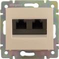 Розетка компьютерная скр/уст двойная RJ-45 UTP CAT5E слон. кость без лапок "Valena" (Legrand) 774139