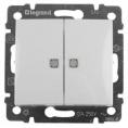 Выключатель скр/уст 2-кл. с подсветкой IP20 10А  белый "Valena" (Legrand) 774428