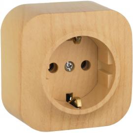 Розетка откр/уст 1-мест. с заземлением 16А сосна "Quteo" (Legrand) 782271
