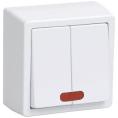 Выключатель откр/уст 2-кл. с подсветкой IP44 10А белый ВС20-2-1-ГПБ (IEK)