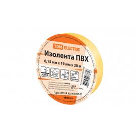 Изолента ПВХ 0,15х19мм Желтая 20м TDM