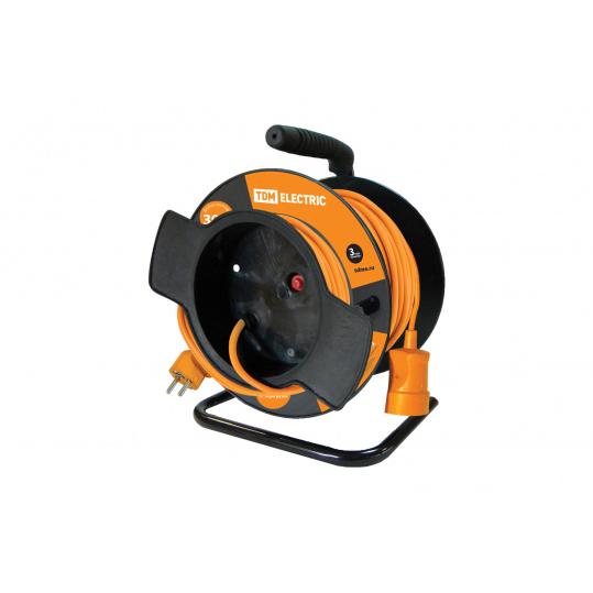 Удлинитель силовой УКз16-001 TDM (штепс. гнездо/30м ПВС 3х1,0)