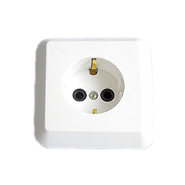Розетка скр/уст 1-мест. с заземлением IP20 16А белая РС16-305 (Беларусь)