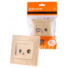 Розетка TV ("мама") + SAT (F-разъем) 0-2400МГц сосна "Лама" TDM