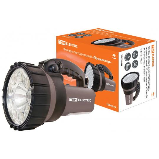 Фонарь светодиодный "Прожектор", аккум., 37 светодиодов 115 лм/Вт, 24 светодиода 30 лм/Вт TDM