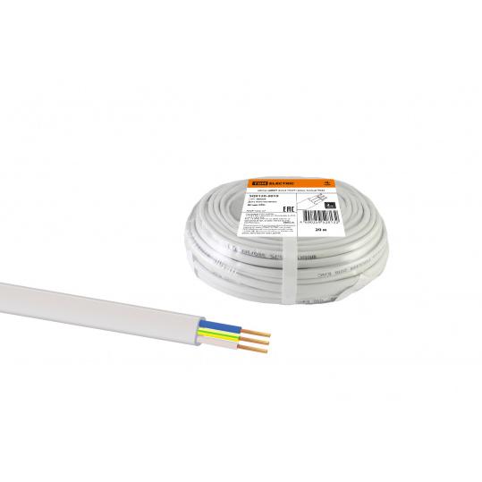 Шнур ШВВП 3х0,5 ГОСТ (20м), белый TDM