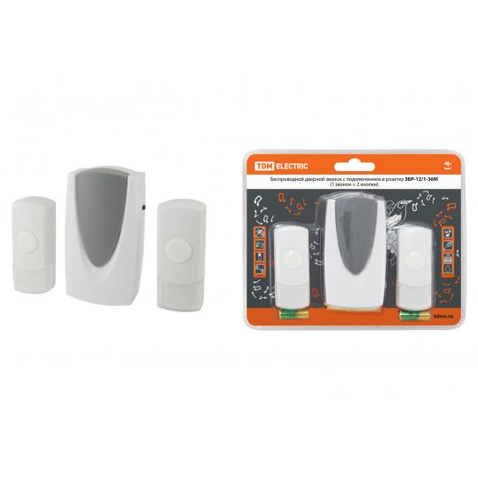 Звонок ЗБР-12/1-36М (беспр., роз., 2 кнопки) TDM