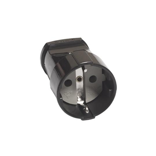 Кабельная розетка 2П+3 с з/ш 16А 250B черная TDM