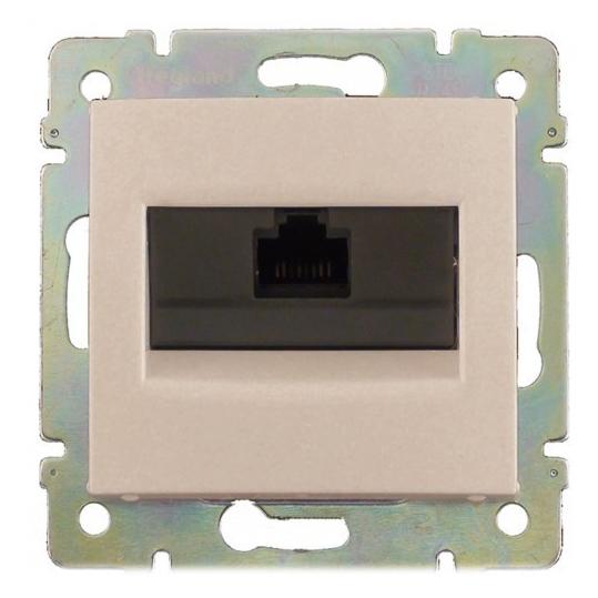 Розетка компьютерная скр/уст RJ-45 UTP CAT5E слоновая кость без лапок "Valena" (Legrand) 774138