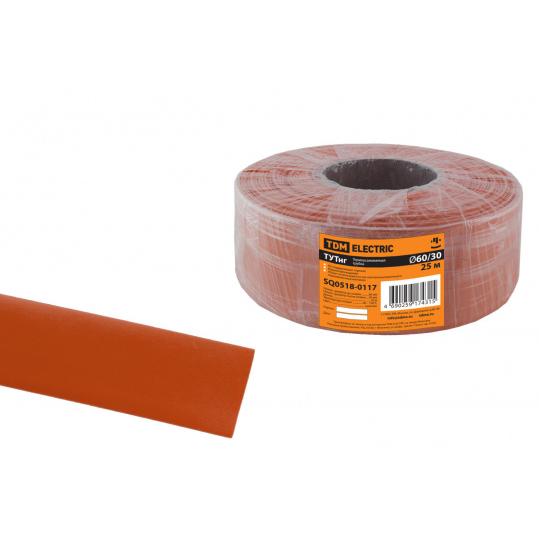 Термоусаживаемая трубка ТУТнг 60/30 красная (25 м/ролл) TDM