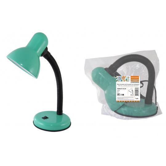 Светильник настольный на основании 40Вт, E27, зеленый, (мягкая упак.) Народный