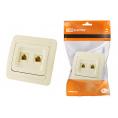 Розетка компьютерная RJ-45 + TФ (RJ-11) сл. кость "Валдай" TDM