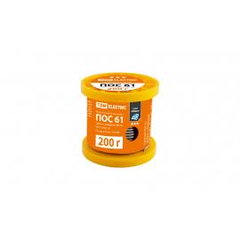 Припой ПОС 61, трубка с канифолью, ГОСТ 21931-76, Ø2 мм, 200 г, катушка, серия "Алмаз" TDM