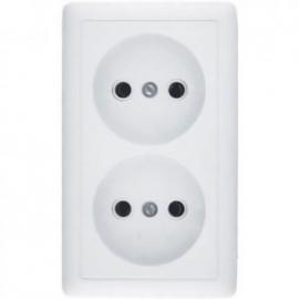 Розетка откр/уст 2-мест. без зем 10А сл, кость РА 10-403М (RA16-213M-S) (м) "Прима" (Schneider Elect