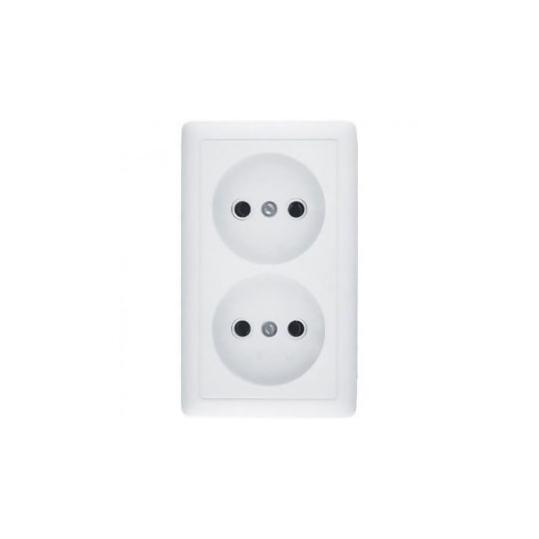 Розетка откр/уст 2-мест. без зем 10А сл, кость РА 10-403М (RA16-213M-S) (м) "Прима" (Schneider Elect