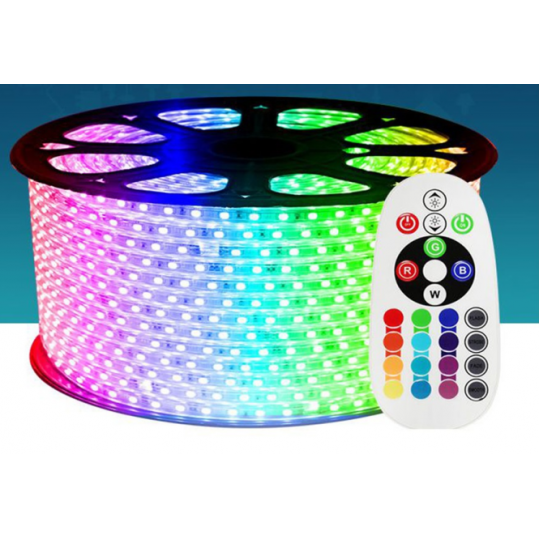 Лента светодиодная GLS-5050-60-14.4-220-IP67-RGB катушка 50м + rgb контролер