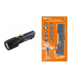 Фонарь автомоб. универс., 6 Вт CREE+3 Вт COB,1x18650 2200 мА*ч, магн., подвес, USB, стропорез,TDM