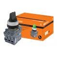 Переключатель на 3 положения с фиксацией M3SS1-20B короткая ручка в сборе d22мм 1з+1р черный TDM