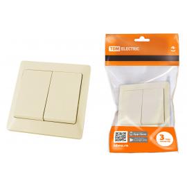 Выключатель 2 кл. 10А сл. кость "Ильмень" TDM