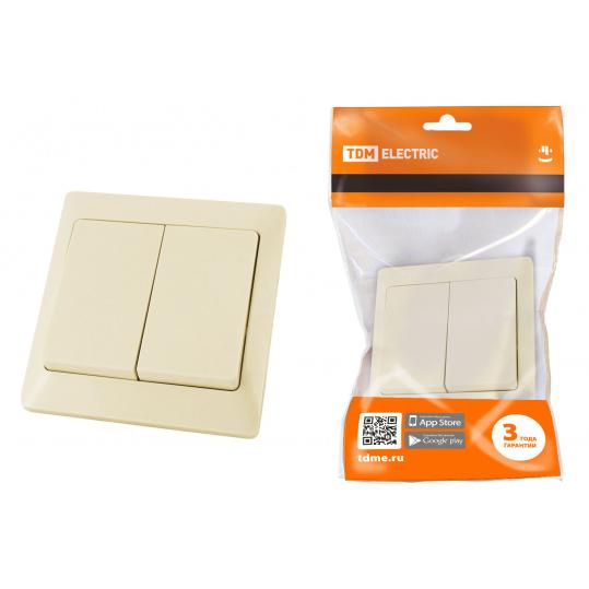 Выключатель 2 кл. 10А сл. кость "Ильмень" TDM