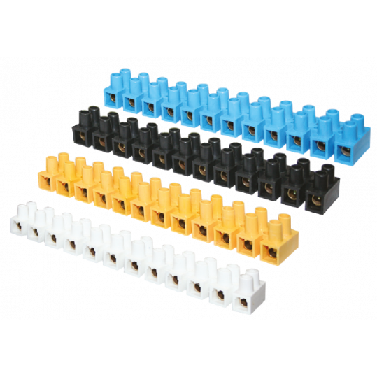 Клеммная колодка 10 кв.мм 10 А белая 12 конт. пар (PLASTEX)