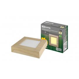 Светильник накладной светодиодный квадрат "Даунлайт" СПО (сосна) 6 Вт 120*120*32 мм 3000К TDM