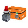 Переключатель на 3 положения с фиксацией M3SS1-21R короткая ручка(LED) d22мм/220B 1з+1р красный TDM