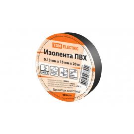 Изолента ПВХ 0,13*15мм Черная 20м TDM