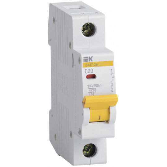 Выключатель автоматический ВА47-29 1Р 20А 4,5кА С IEK