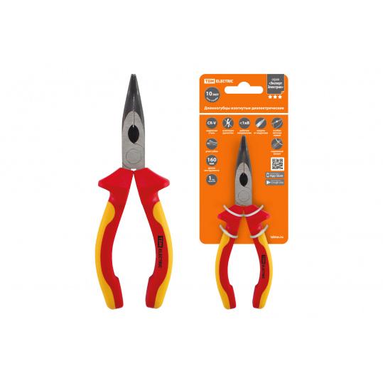 Длинногубцы изогнутые диэлектрические, 160 мм, 1000 В, CR-V, «ЭкспертЭлектрик» TDM