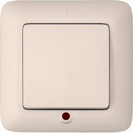 Выключатель скр/уст 1-кл. с подс. IP20 10А слоновая кость С16-053М "Прима" (Schneider Electric) (96)