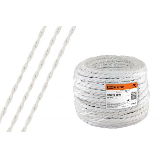 Ретро провод "Эко" 2х1,5 витой ГОСТ белый (20м) TDM