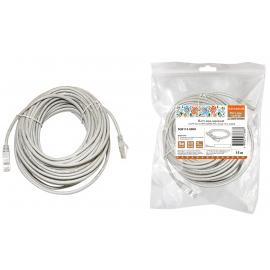 Патч-корд народный U/UTP Cat 5e 4PR 24AWG PVC, литой 15 м, серый
