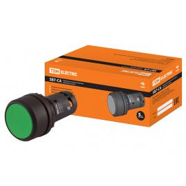 Кнопка с фиксацией SB7-CAL35 d22мм 1з+1р зеленая TDM