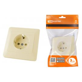 Розетка 2П+З с защ. шт. 16А 250В сл. кость "Ильмень" TDM