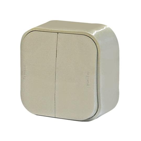 Выключатель откр/уст 2-кл. IP20 10А слоновая кость "Quteo" (Legrand) 782232