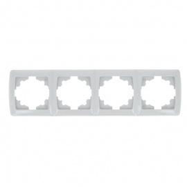 Рамка 4-мест. горизонтальная белая "Мадрид" (EKF)