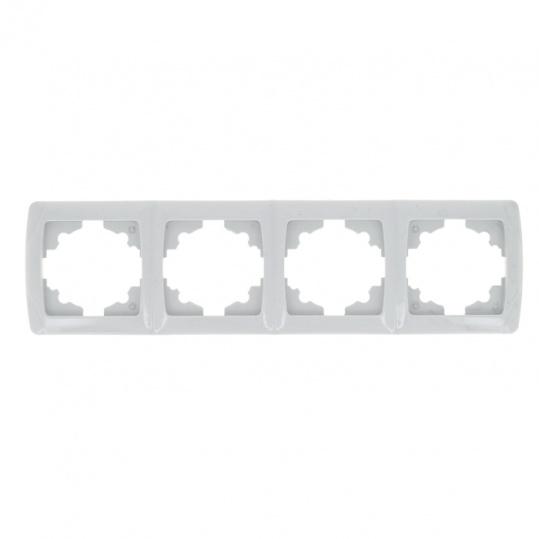 Рамка 4-мест. горизонтальная белая "Мадрид" (EKF)