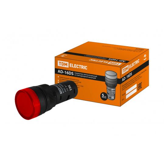 Лампа AD-16DS(LED)матрица d16мм красный 230В АС TDM Лампа AD-16DS(LED)матрица d16мм красный 230В АС TDM